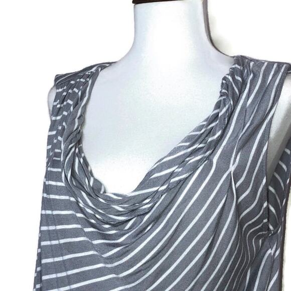 Express Gray White Striped Sleeveless Shirt Size M - Picture 4 of 8